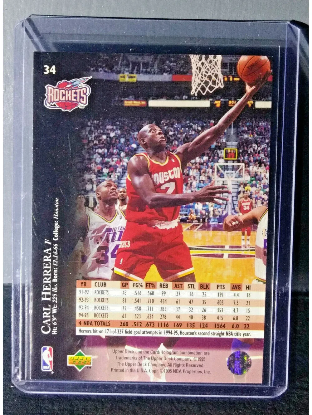 1995-96 Upper Deck Carl Herrera #34 Basketball Card